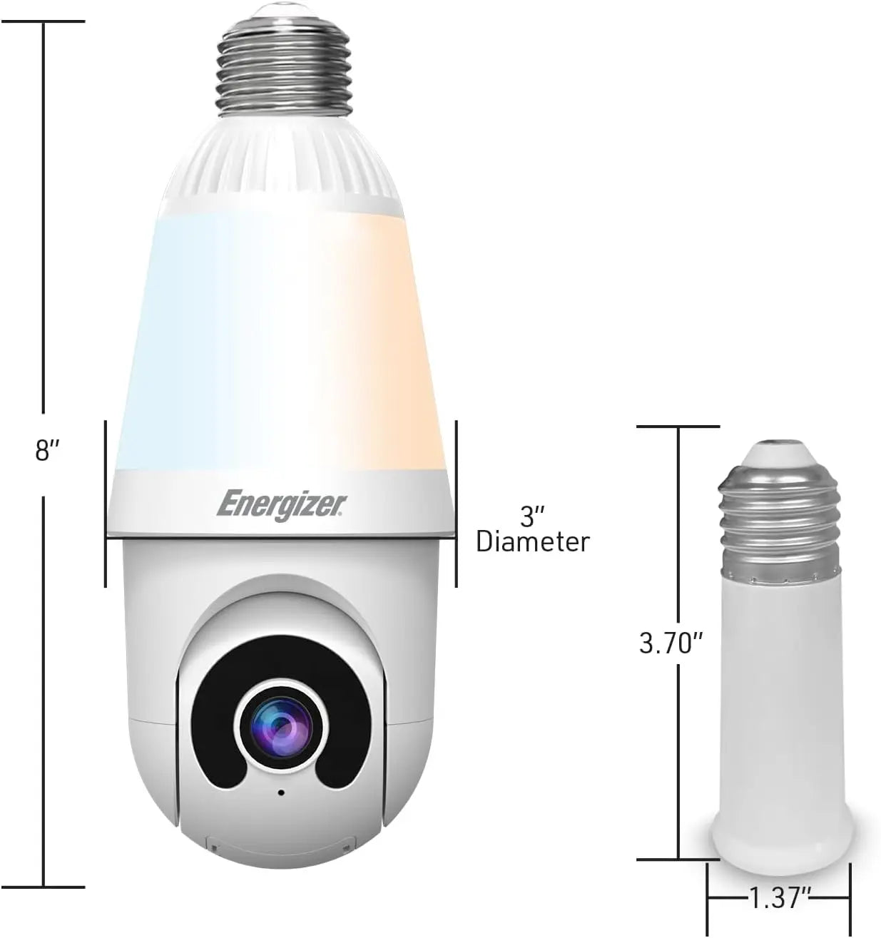2K WiFi 5G Light Bulb Security Camera, 355° Rotation, 1000LM LED Light