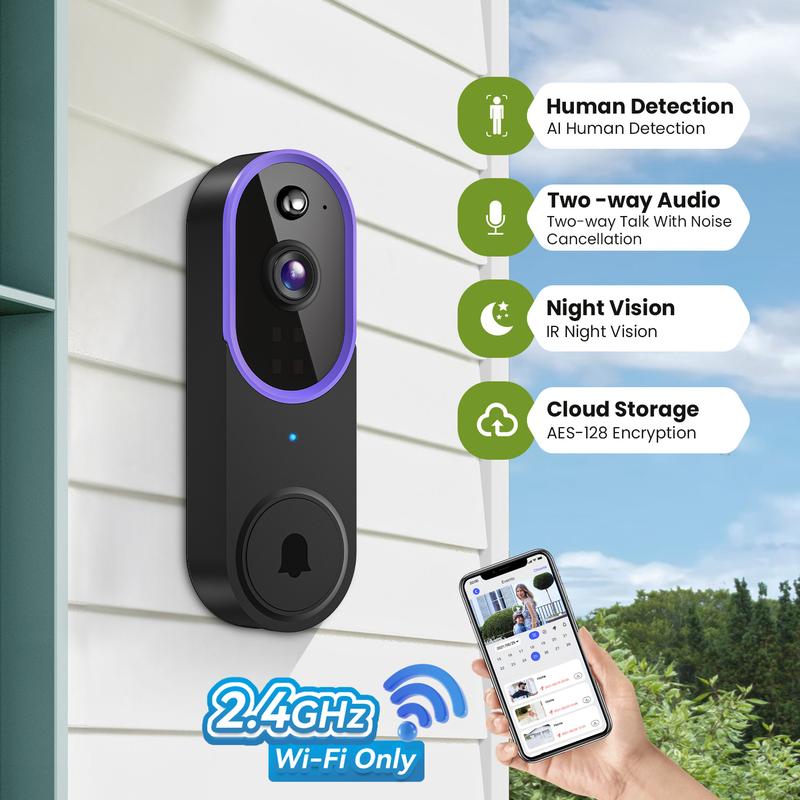 Smart Security Doorbell Camera 1080P