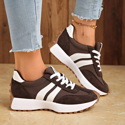 Stay Real Retro Platform Sneakers – Comfy Suede Chunky Sole Casual Shoes