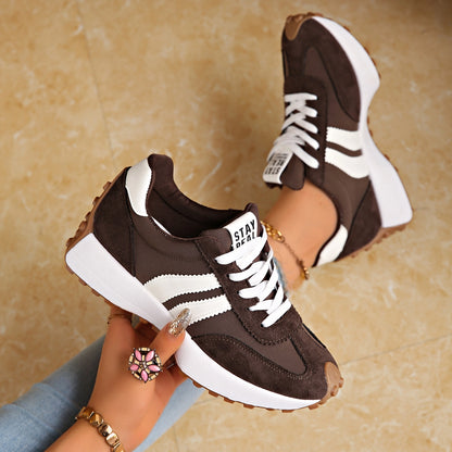 Stay Real Retro Platform Sneakers – Comfy Suede Chunky Sole Casual Shoes
