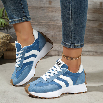 Stay Real Retro Platform Sneakers – Comfy Suede Chunky Sole Casual Shoes