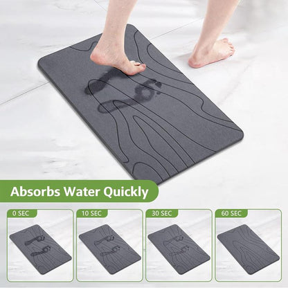 Diatomite Stone Bath Mat – Fast Water Absorption & Instant Dry Bathroom Rug