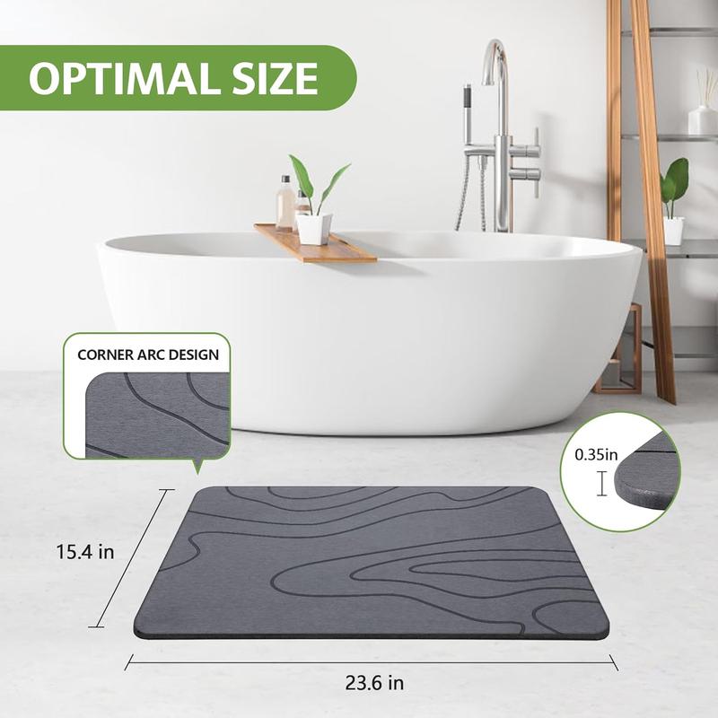 Diatomite Stone Bath Mat – Fast Water Absorption & Instant Dry Bathroom Rug