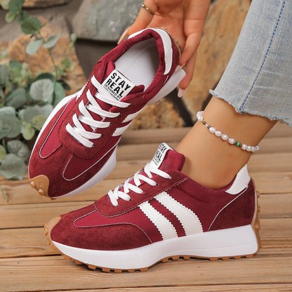 Stay Real Retro Platform Sneakers – Comfy Suede Chunky Sole Casual Shoes