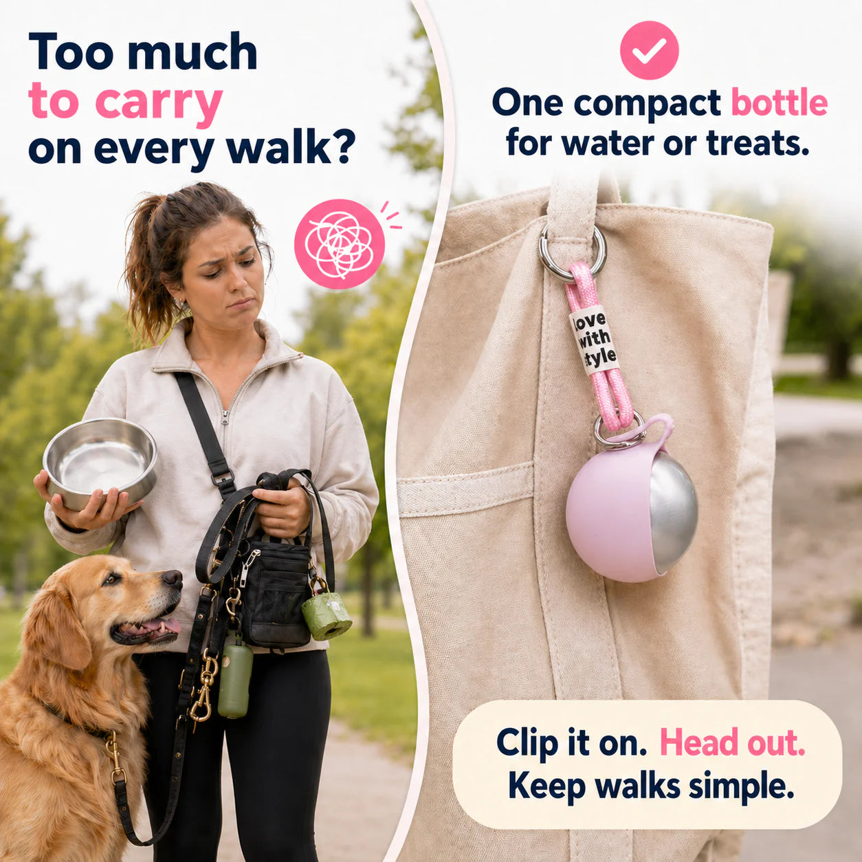 Divelic™ 2-in-1 Portable Dog & Cat Water Bottle