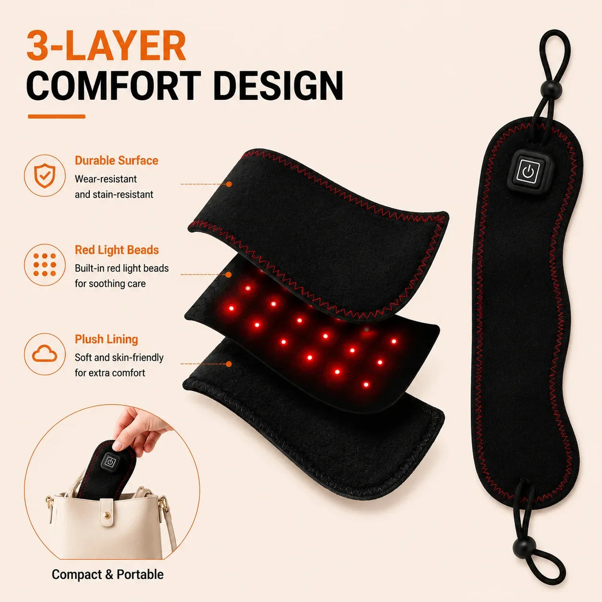 Rechargeable Heated Nose Warmer with Red Light | 3 Heat Settings