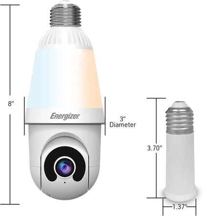 2K WiFi 5G Light Bulb Security Camera, 355° Rotation, 1000LM LED Light