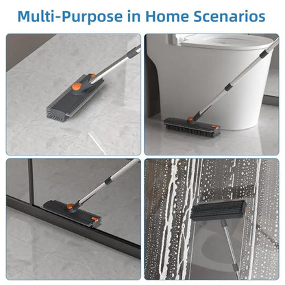 Long Handle 3-in-1 Bathroom Floor Scrub Brush