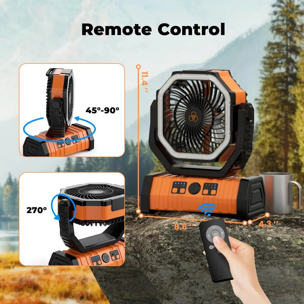 20000mAh Camping Fan with LED