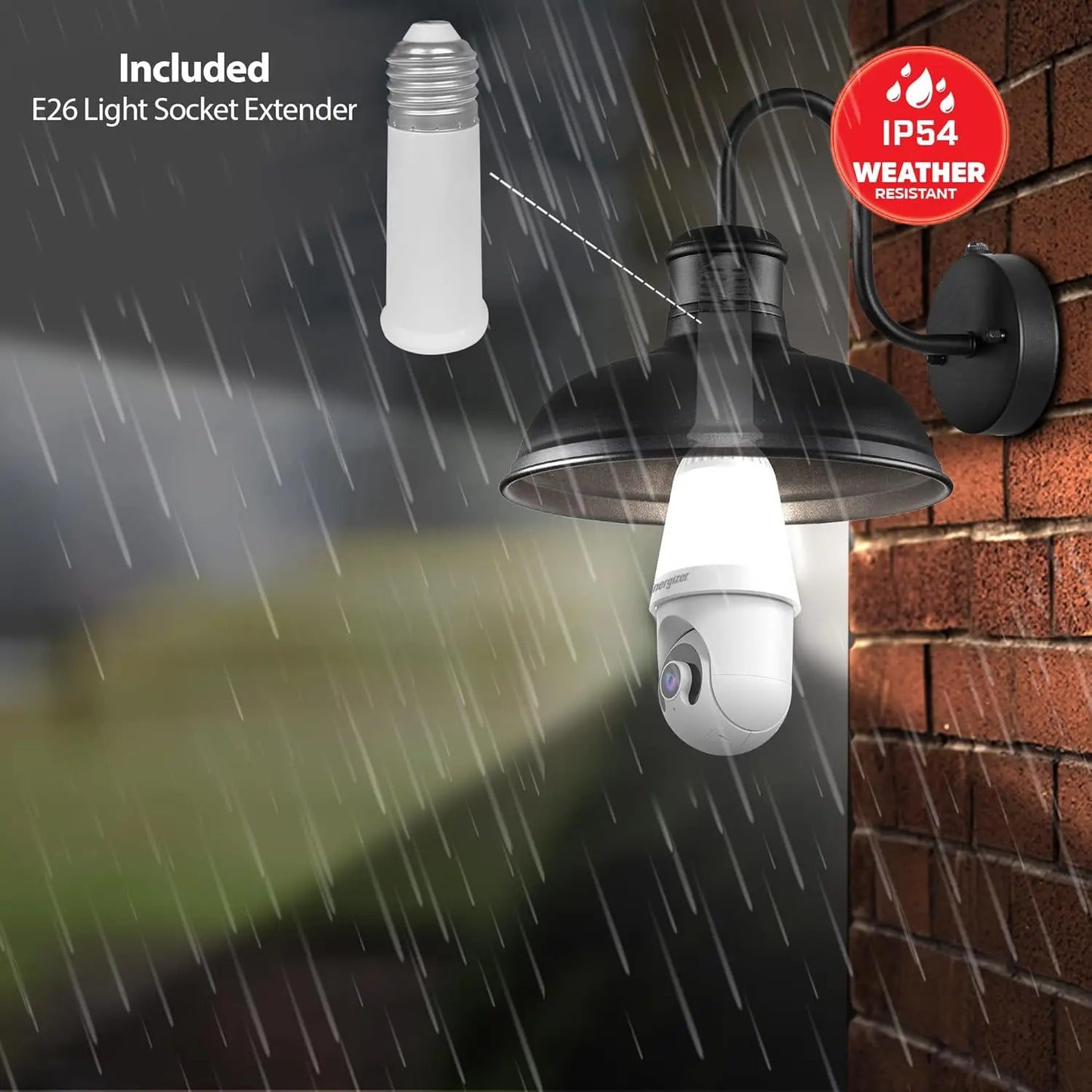 2K WiFi 5G Light Bulb Security Camera, 355° Rotation, 1000LM LED Light