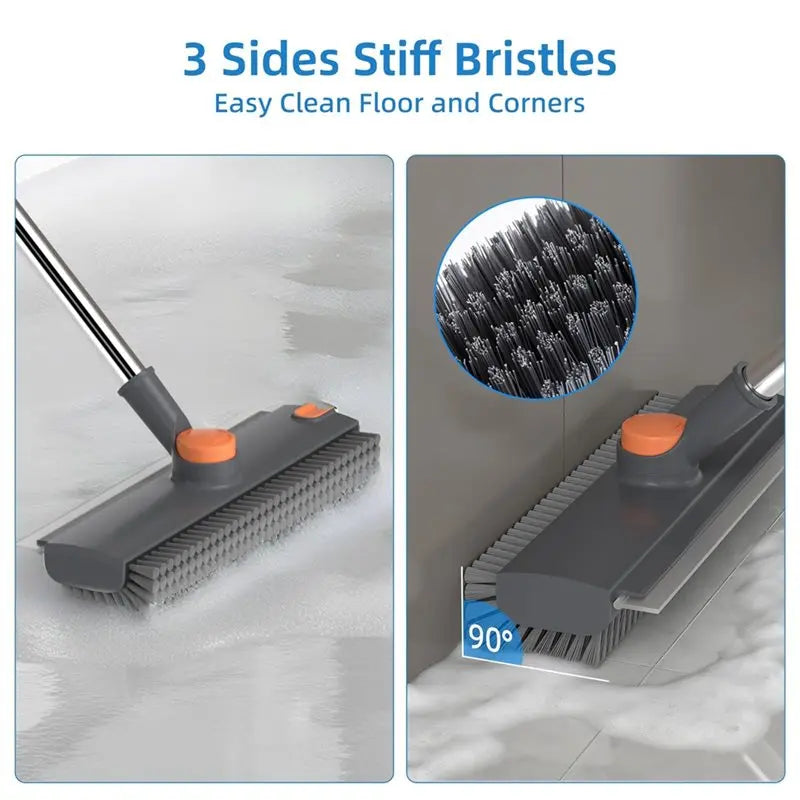 Long Handle 3-in-1 Bathroom Floor Scrub Brush