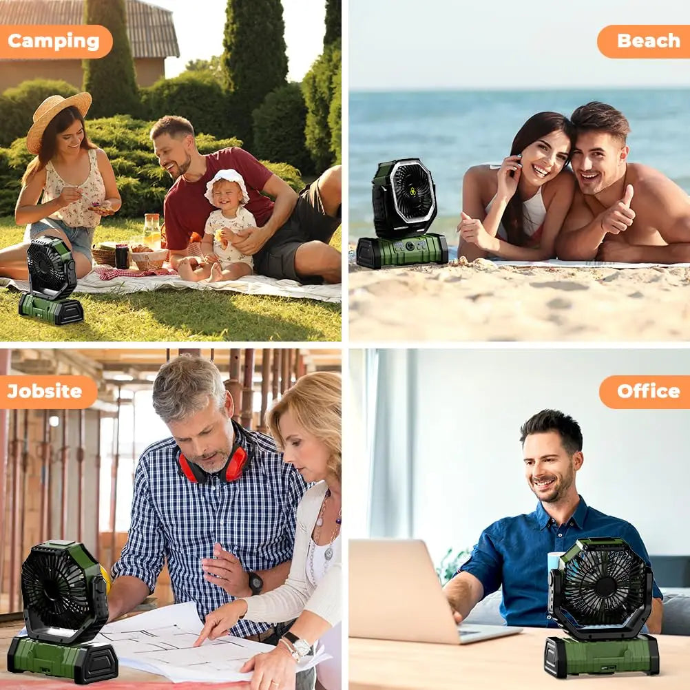 20000mAh Camping Fan with LED