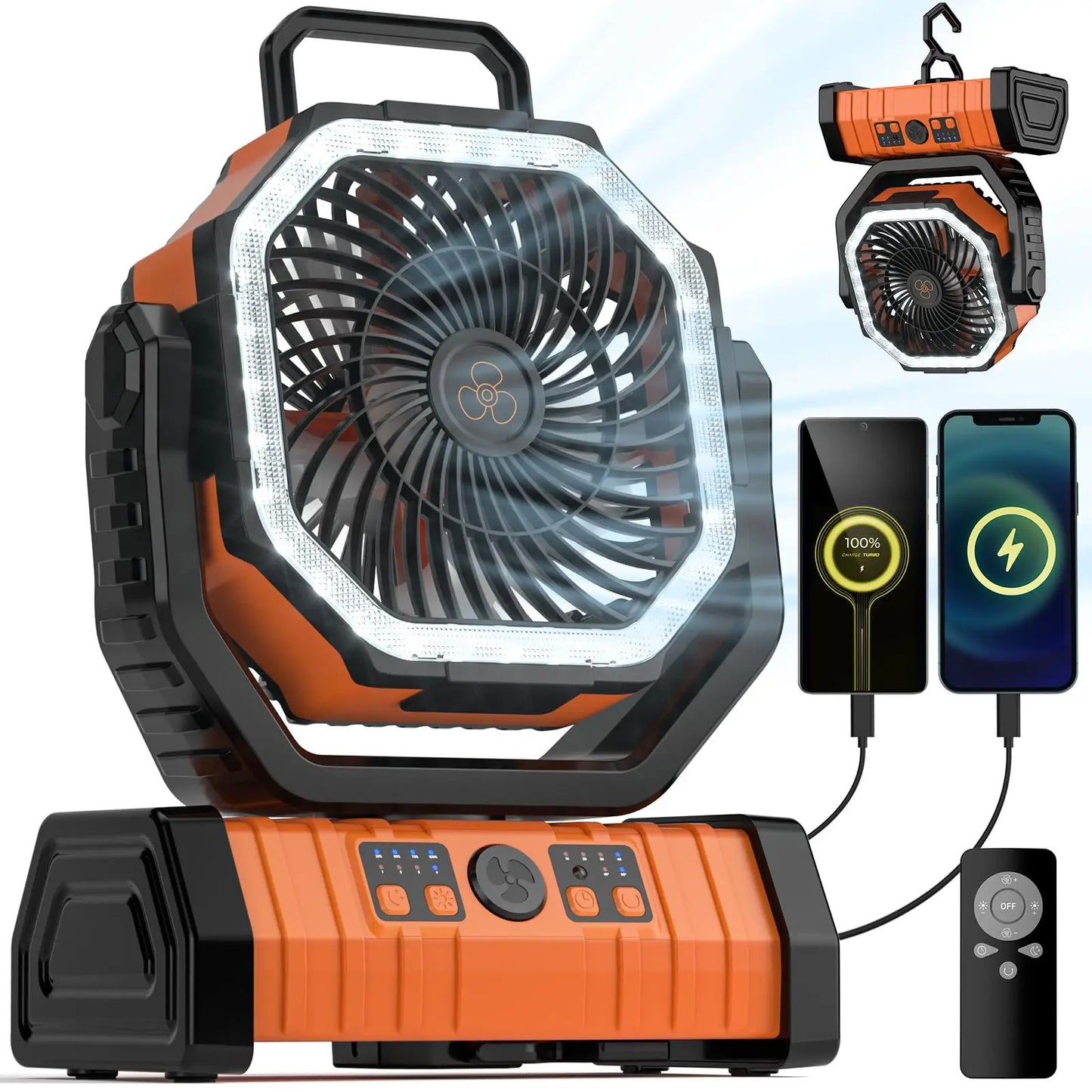 20000mAh Camping Fan with LED