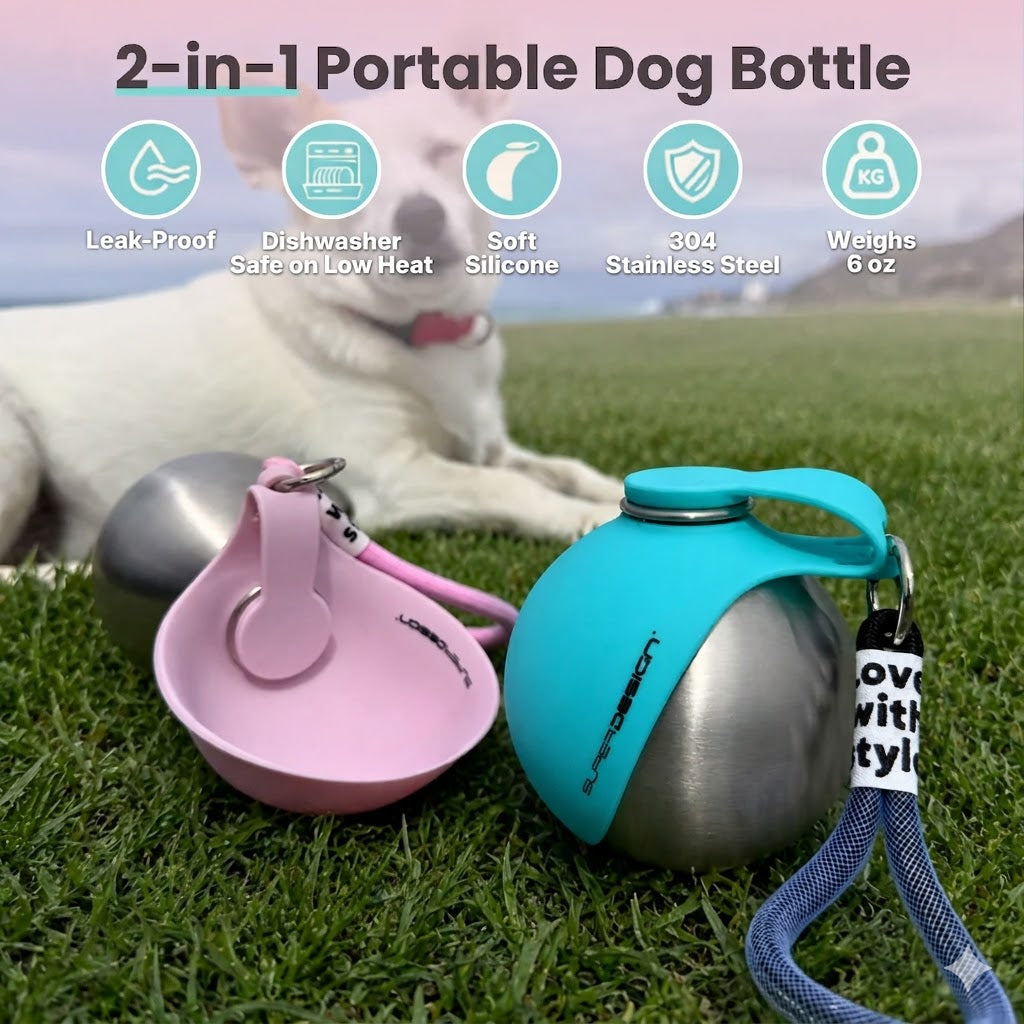Divelic™ 2-in-1 Portable Dog & Cat Water Bottle
