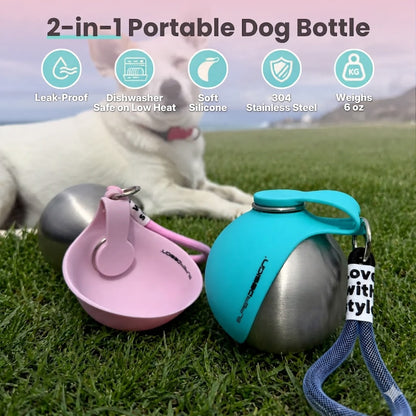 Divelic™ 2-in-1 Portable Dog & Cat Water Bottle