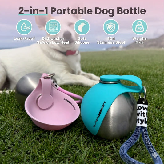 Divelic™ 2-in-1 Portable Dog & Cat Water Bottle