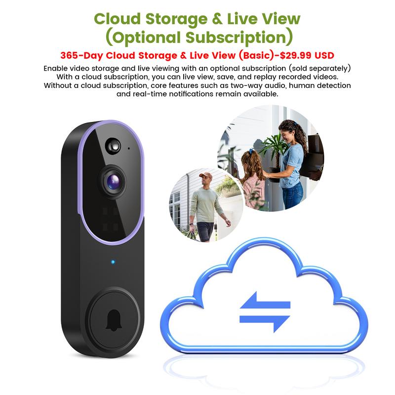 Smart Security Doorbell Camera 1080P