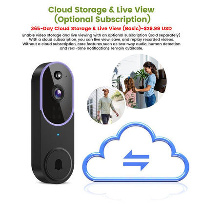 Smart Security Doorbell Camera 1080P