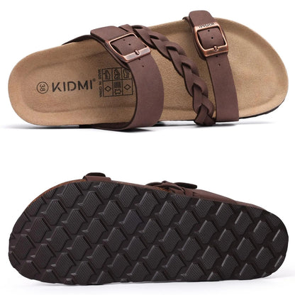 Crestar Women's Cork Footbed Sandals Lady Fashion Buckle