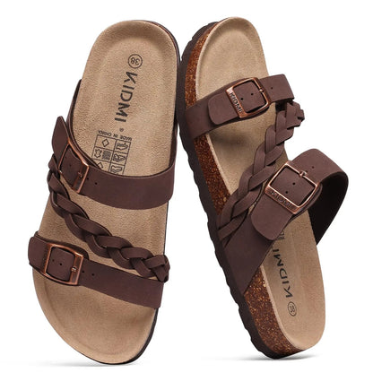 Crestar Women's Cork Footbed Sandals Lady Fashion Buckle