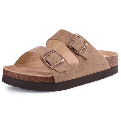 ORADO SAND DUAL BUCKLE COMFORT SLIDE